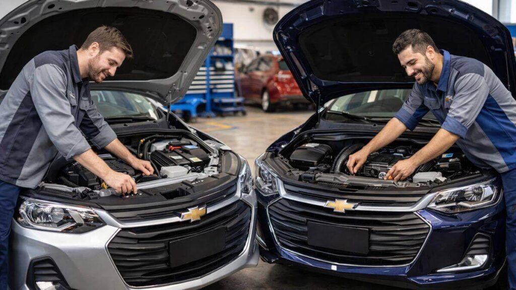 Manutenção do motor do Chevrolet Onix aspirado e turbo em oficina especializada