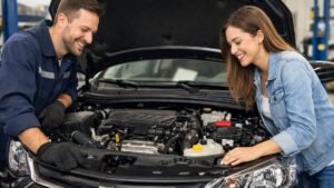 Mecânico realizando manutenção preventiva e verificando problemas comuns no motor do Chevrolet Onix.