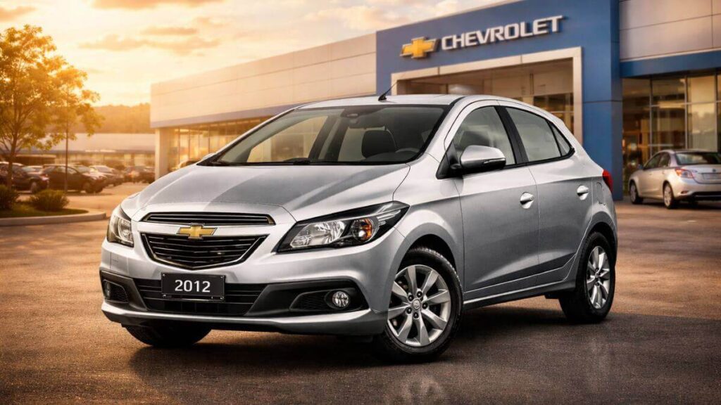 Chevrolet Onix 2012 no lançamento no Brasil, marcando o início de uma nova fase da Chevrolet no segmento de compactos