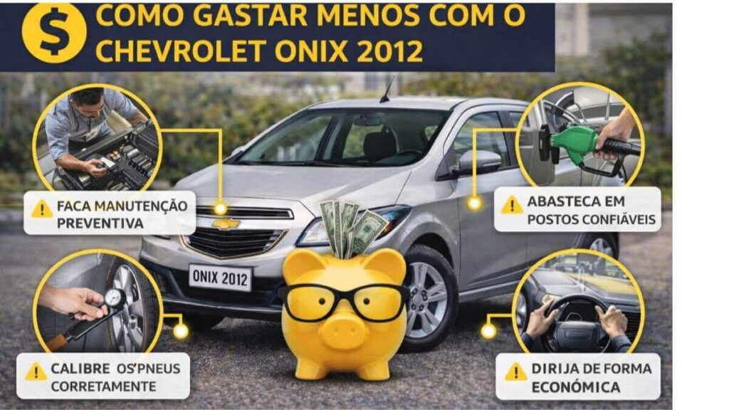 Dicas visuais de como gastar menos com manutenção e consumo no Chevrolet Onix 2012