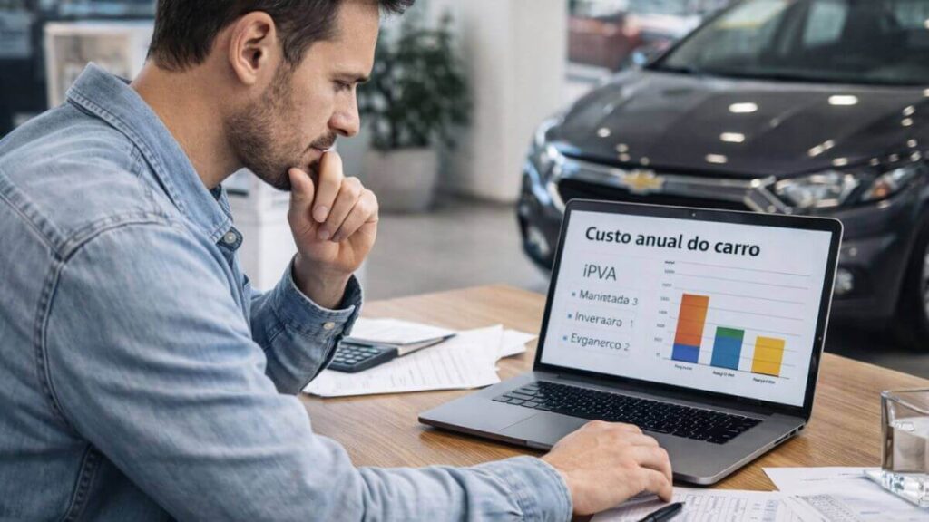 Perfil do comprador analisando o custo anual e o IPVA na decisão de compra de um Chevrolet Onix usado