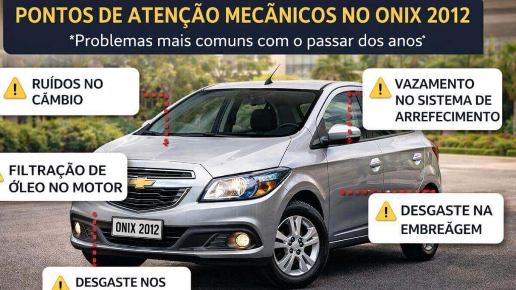 Pontos de atenção mecânicos do Chevrolet Onix 2012 com problemas mais comuns ao longo dos anos