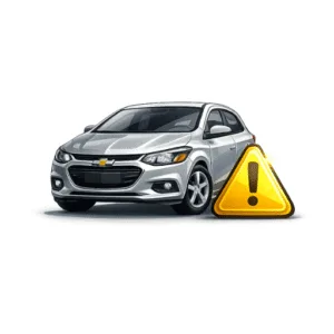 Ícone de problemas comuns do Chevrolet Onix com símbolo de alerta amarelo
