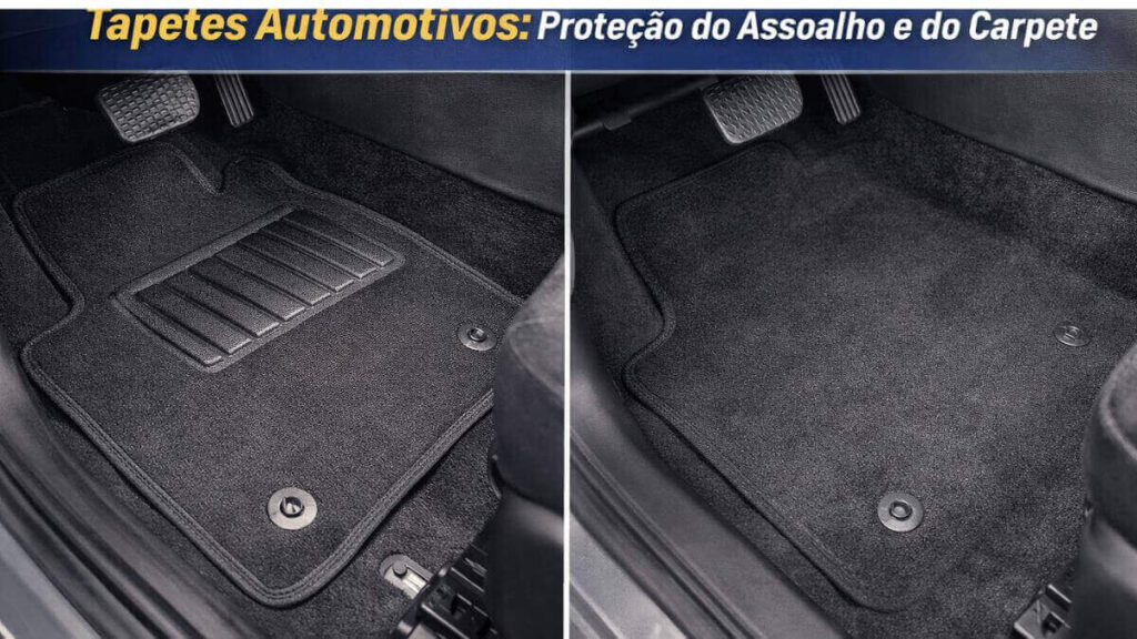 Tapetes automotivos no Chevrolet Onix protegendo o assoalho e mantendo o carpete limpo