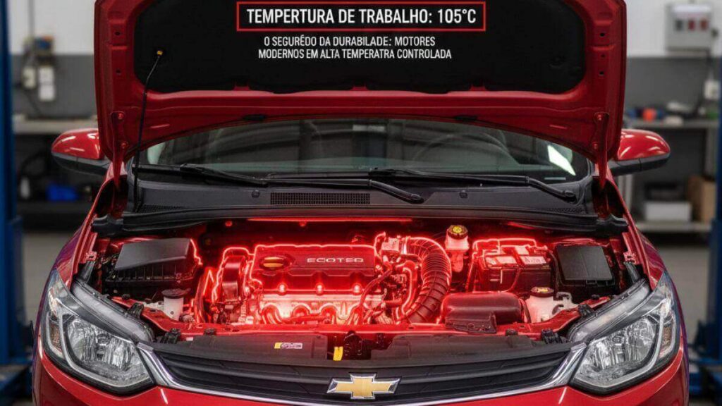 imagem mostra a temperatura ideal do carro