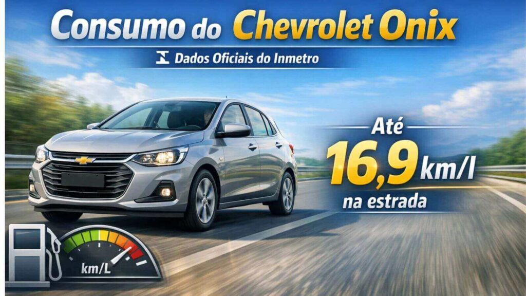Consumo do Chevrolet Onix na estrada com destaque para até 16,9 km por litro segundo dados oficiais do Inmetro