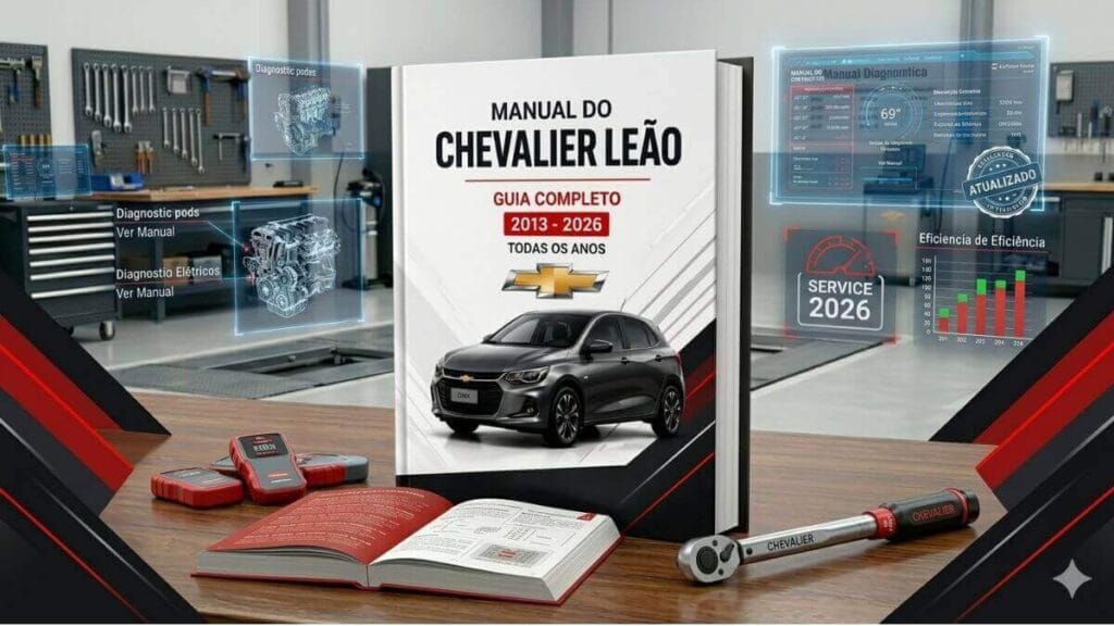 Manual do Chevrolet Onix 2013 a 2026 guia completo em PDF com capa do manual e carro Onix