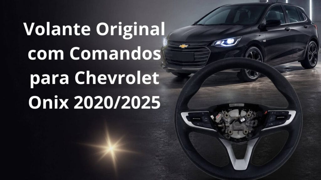 Volante de direção original com comandos para Chevrolet Onix 2020 a 2025